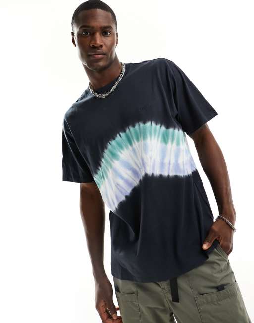 Levi's – Czarny T-shirt oversize z efektem tie-dye
