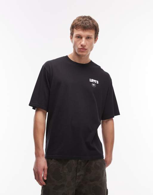 Levi's – Czarny T-shirt oversize z nadrukiem na plecach, 3 z 5