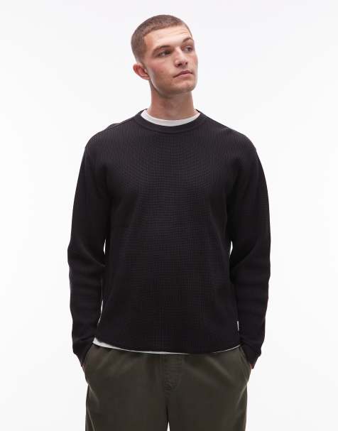 Levi's – Czarny T-shirt termiczny z długimi rękawami o waflowej strukturze - view 1