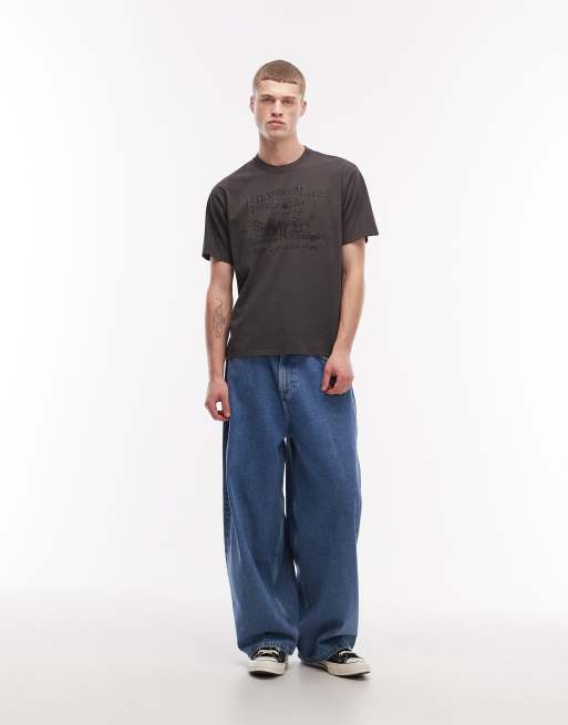 Levi's – Czarny T-shirt z kowbojską grafiką w stylu vintage, 2 z 5