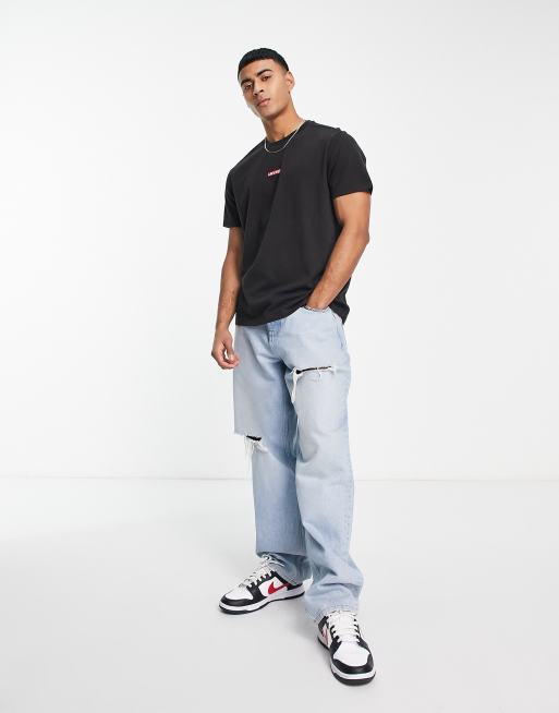 Levi's – Czarny T-shirt z małym logo w ramce, 4 z 4