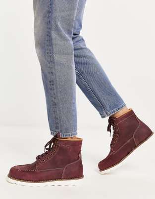 Levi's Darrow leather boot in brown with lace up