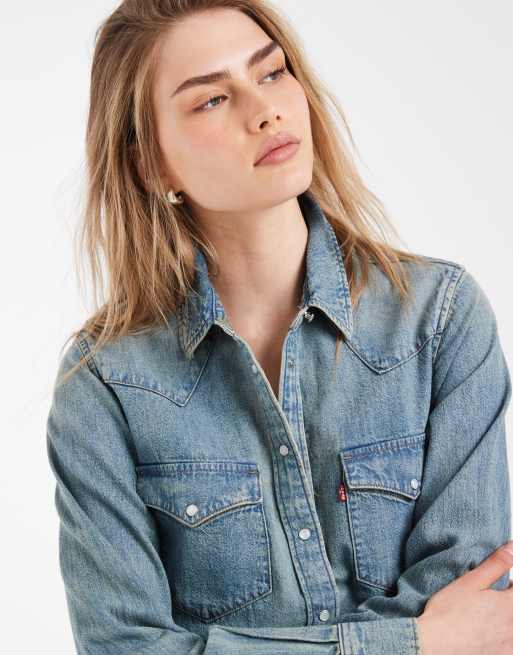 Levi's de ultieme denim western overhemd in lichtblauw, 4 van 4