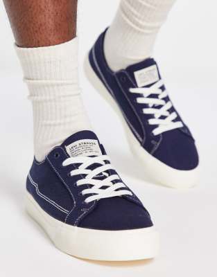 Levi's deacon trainer with red tab logo in navy - ASOS Price Checker
