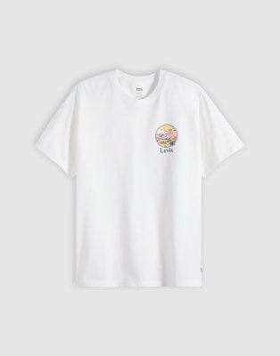 Levi's Death Valley Logo Back Print T-shirt Relaxed Fit In White
