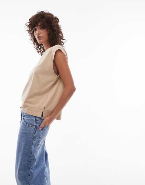 Levi's - Débardeur coupe carrée en tissu flammé - Beige - view 1