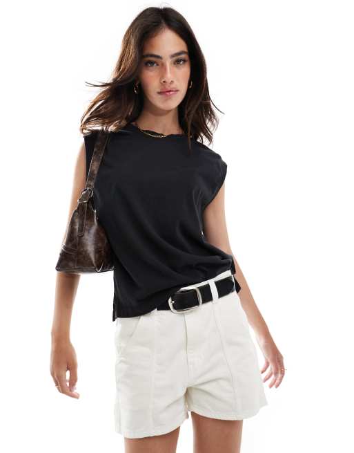 Levi's - Débardeur coupe carrée en tissu flammé - Noir
