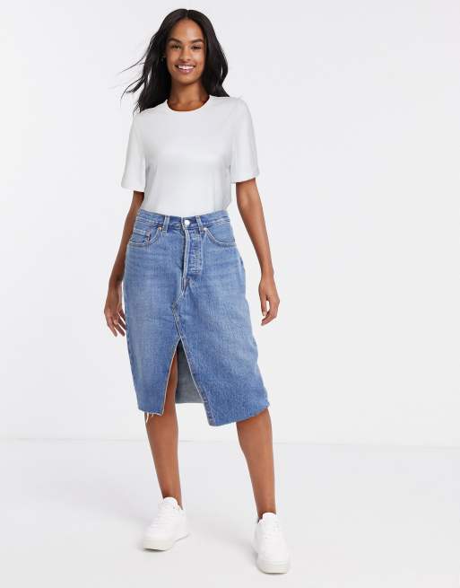 Levi core skirt mid hotsell in denim