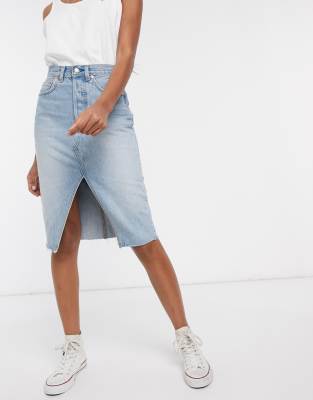 Levi's deconstructed midi shop skirt with side split