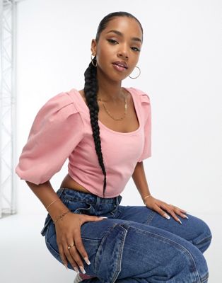 Levi's denim blouse in pink - ASOS Price Checker