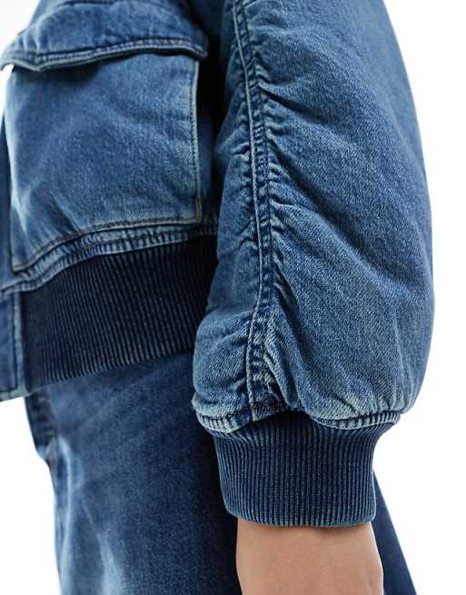 2 Pocket Rib Footie-Denim 2 Pocket Rib Footie-Denim