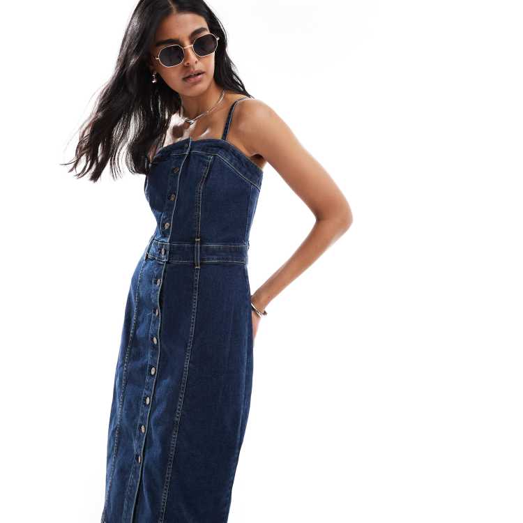 levi's denim bustier dress Denim Bustier Dress - Medium Wash