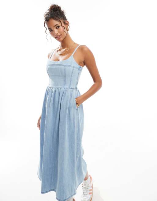 light blue silk dress midi Mina Midi Dress, in Baby Blue Luxe Satin, Size: 2XL | Show Me Your Mumu