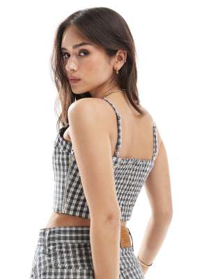 Levi's Denim Checked Cami Top In Black