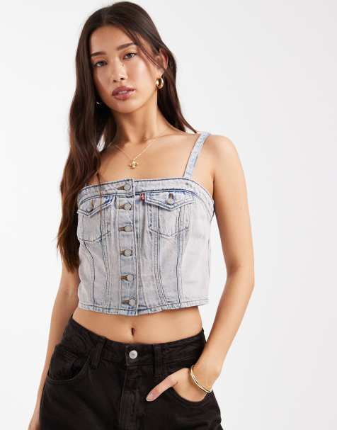 Levi's - Denim korset met zakken aan de voorkant in roze tint - view 1