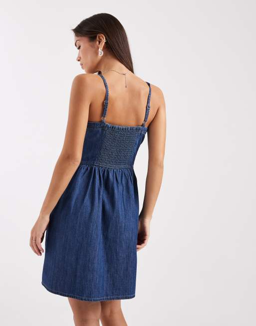 Levi's denim mini dress in indigo blue , 4 of 4
