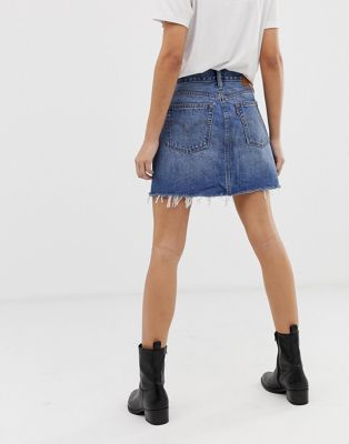 Levi's denim mini skirt with raw hem | ASOS