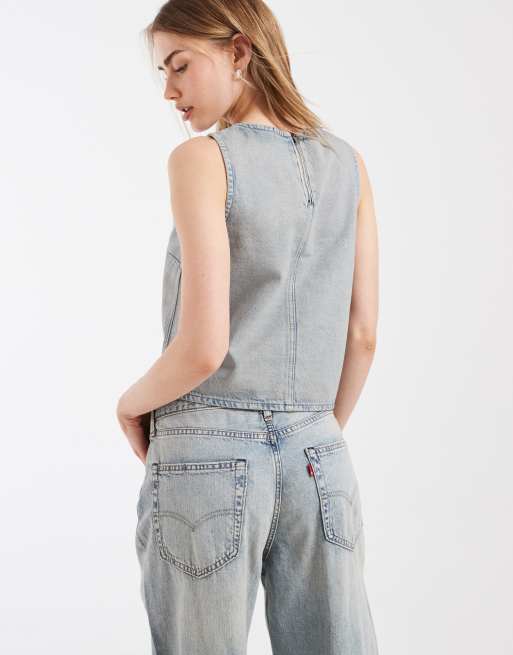 Levi's denim shell-topp i grått, 4 av 4