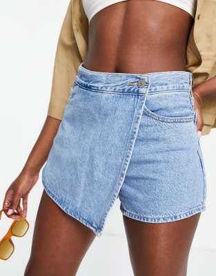 Levi's denim skort in light wash - ASOS Price Checker