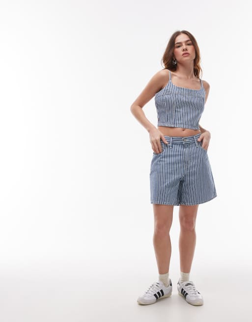 Levi's denim striped shorts in blue - part of a set