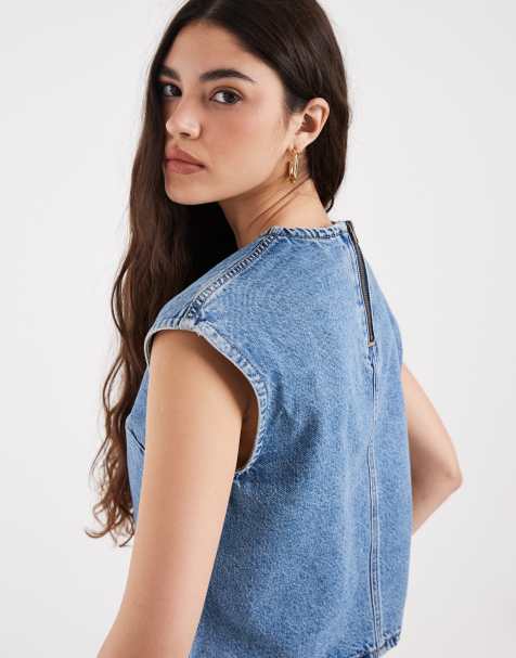 Levi's - Denim top in blauw - view 1
