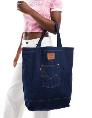 LEVI'S DENIM TOTE BAG WITH BACK POCKET LOGO 