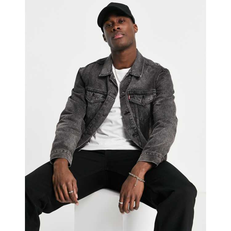 Levi's denim trucker jacket in black wash | ASOS