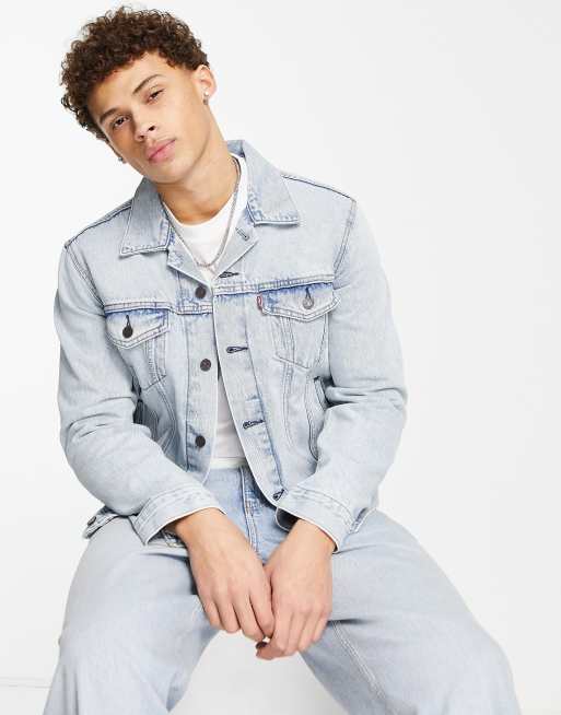 Levi s denim trucker jacket in light blue wash ASOS