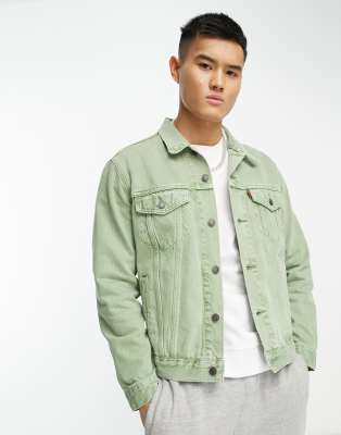 Levi s denim trucker jacket in light green with pockets ASOS