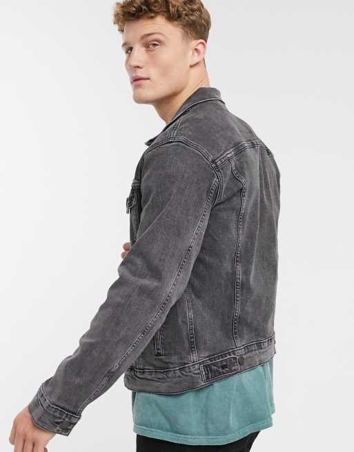 Levi's denim trucker jacket in washed black | ASOS