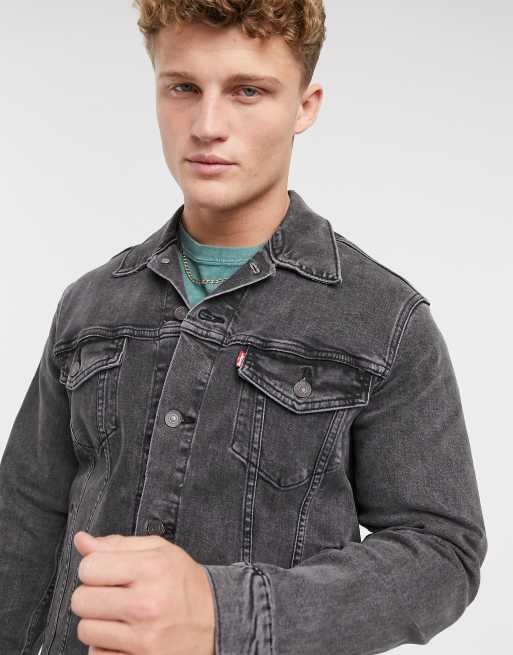 Levi's denim trucker jacket washed black | ASOS