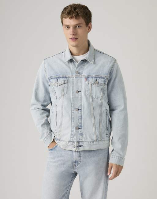 Levi's - Denim truckerjack in blauw, 4 van 4