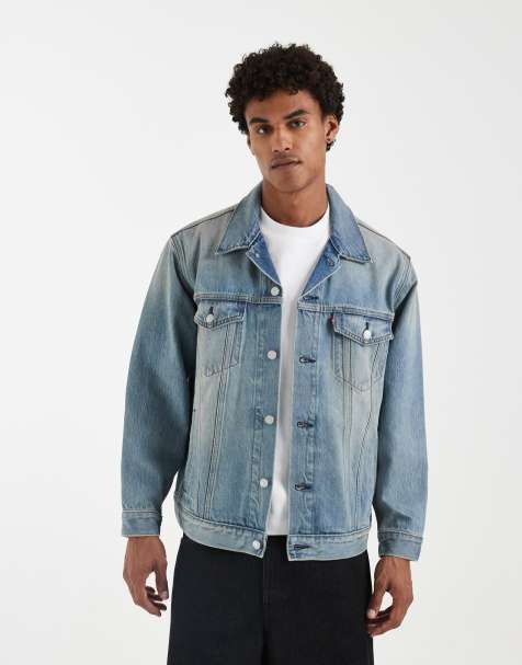 Levi's - Denim truckerjack met ruimvallende pasvorm in lichte vintage wassing - view 1