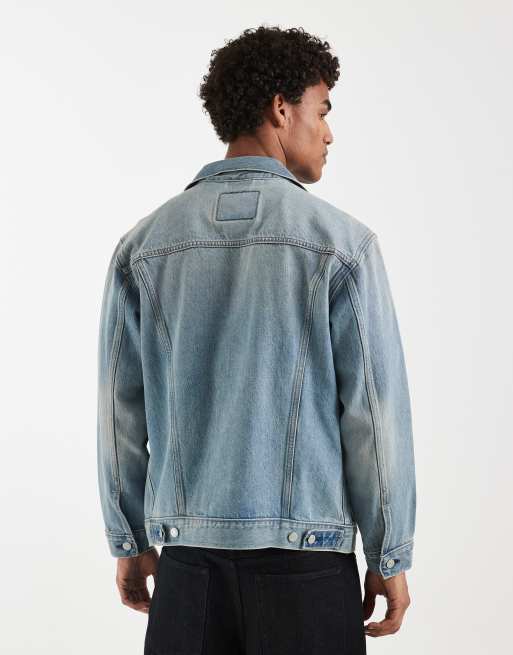 Levi's - Denim truckerjack met ruimvallende pasvorm in lichte vintage wassing, 5 van 5