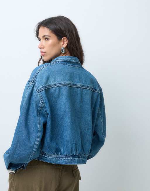 Levi's denim western harrington in mid wash, 4 of 5