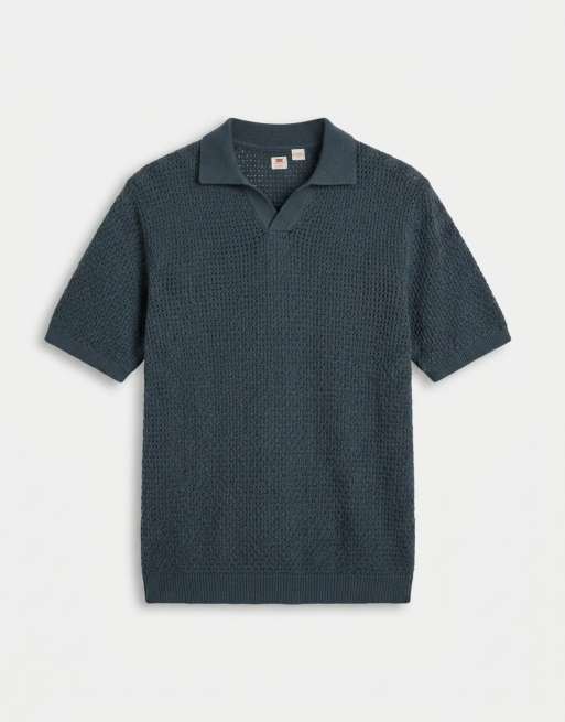 Levi's dillon maglione polo con scollo a V blu, 6 di 9