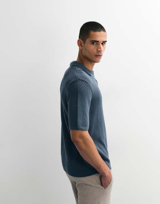 Levi's Dillon Polo-Pullover mit V-Ausschnitt in Blau, 5 von 9
