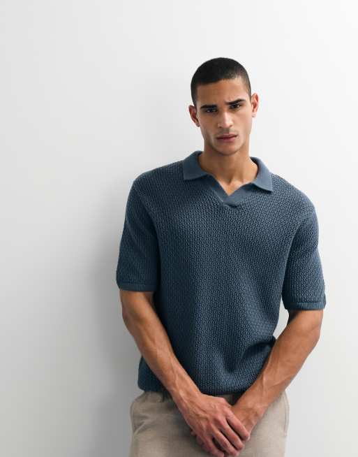 Levi's Dillon striktrøje med v-hals og polo i blå, 2 af 9