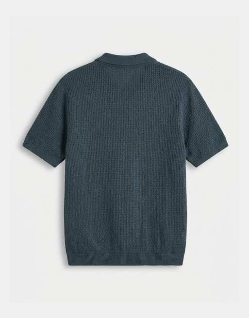 Levi's Dillon tröja med v-ringning och polokrage i blått, 7 av 9