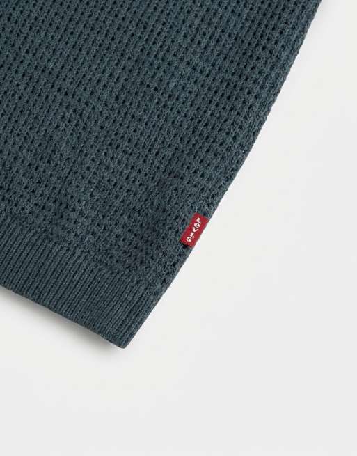 Levi's Dillon tröja med v-ringning och polokrage i blått, 9 av 9