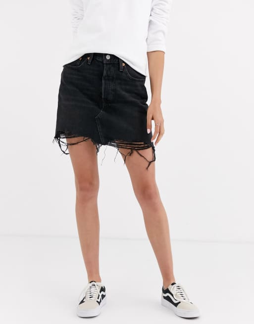 Levi's distressed denim outlet skirt