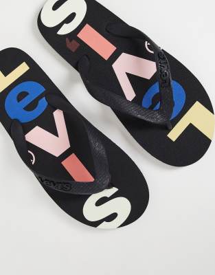 Levi's Dixon logo flip flop in black - ASOS Price Checker