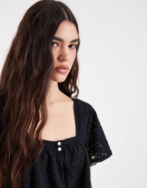 Levi's - Dom - Blouse en dentelle - Noir, 3 de 4
