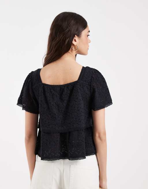 Levi's - Dom - Blouse en dentelle - Noir, 4 de 4