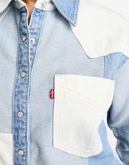 Levi's - Donovan - Western denim overhemd met patchwork-motief, 2 van 4