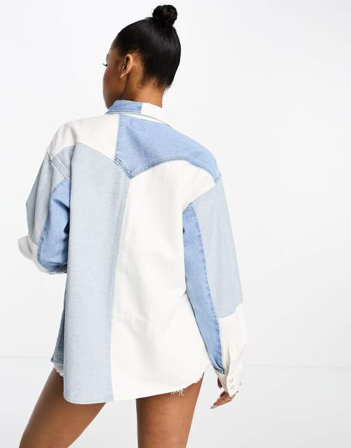 Levi's - Donovan - Western denim overhemd met patchwork-motief, 4 van 4