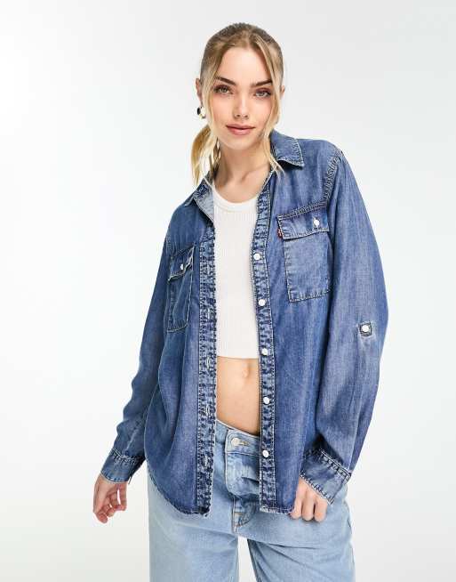 Levi's Doreen Utility denim shirt in blue | ASOS