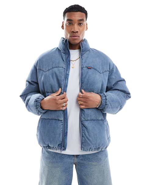 Levi's - Doudoune en denim style western - Bleu moyen - view 1