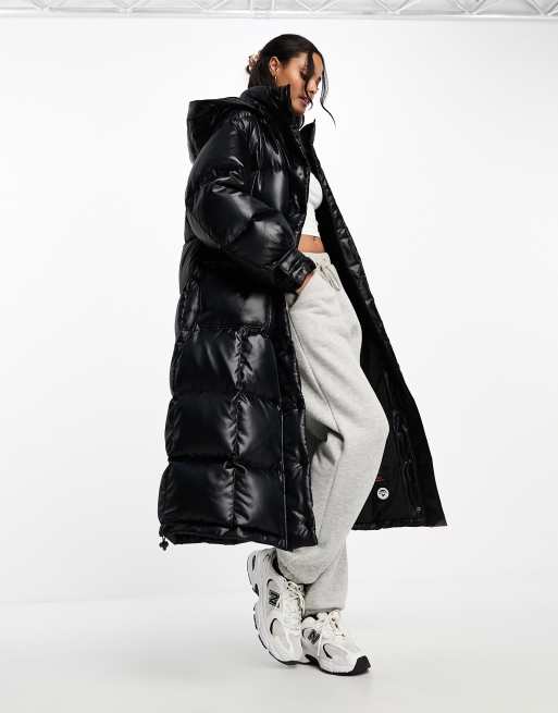 The North Face Acamarachi oversized long puffer coat in dark green  Exclusive at ASOS