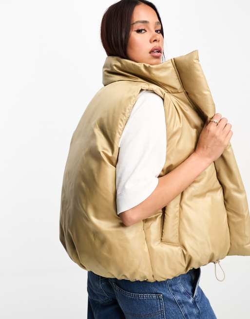 Tan cheap bubble vest